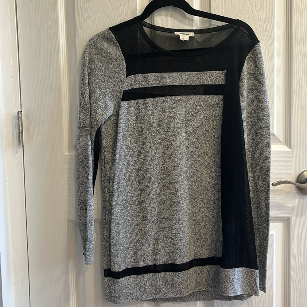 Helmut Lang sz M medium sweater top grey with see through inserts​​​